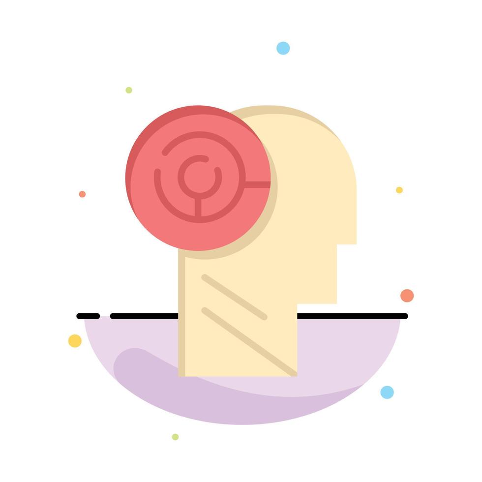 Head Games Mind Target Abstract Flat Color Icon Template vector
