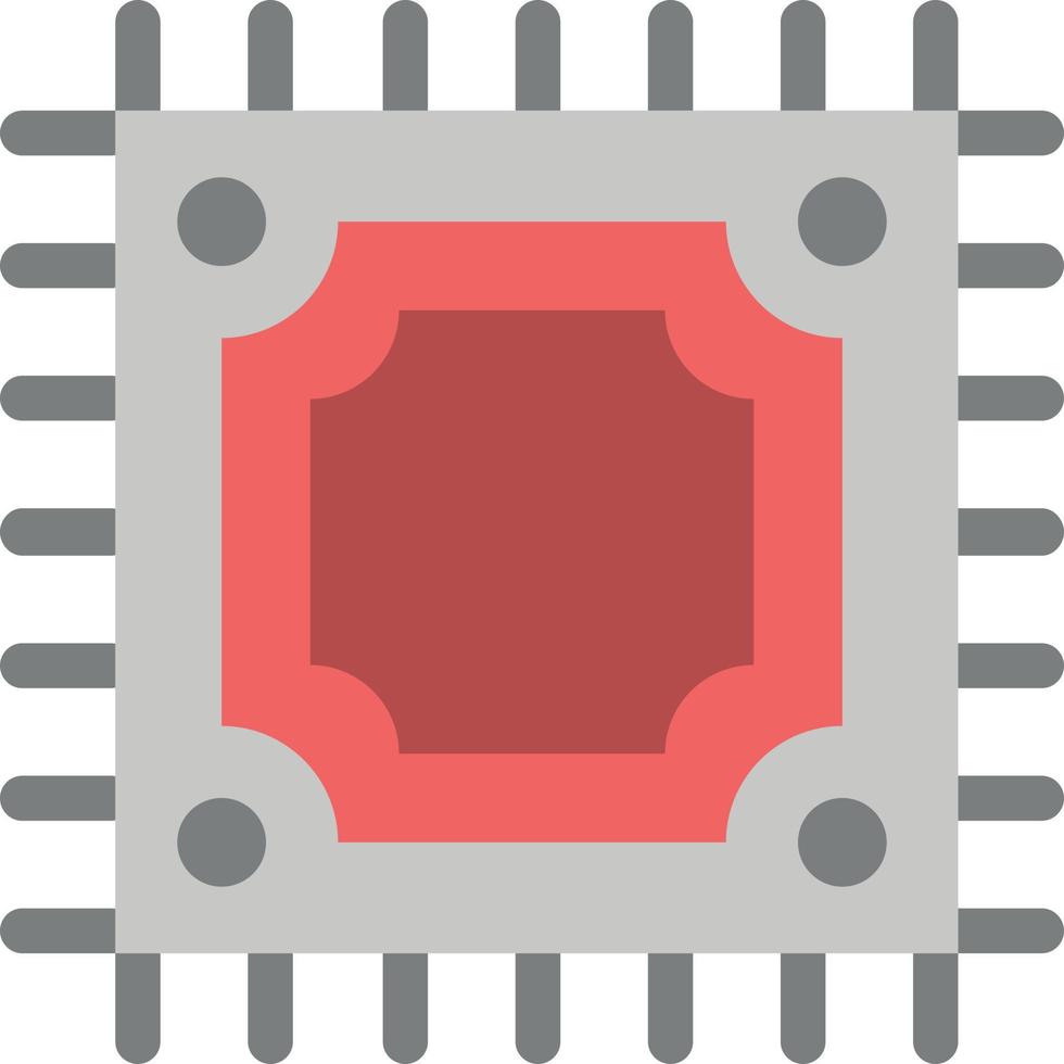 Cpu Microchip Processor  Flat Color Icon Vector icon banner Template