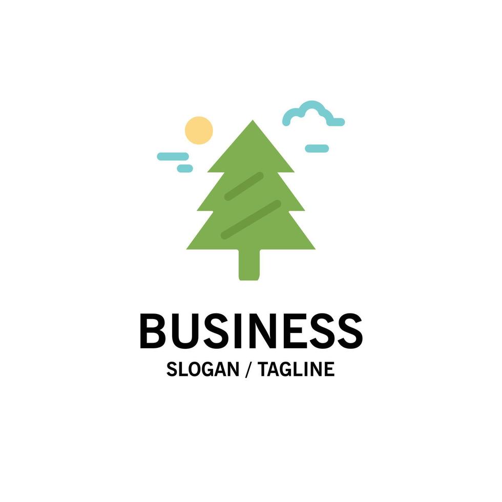 Forest Tree Weald Canada Business Logo Template Flat Color vector