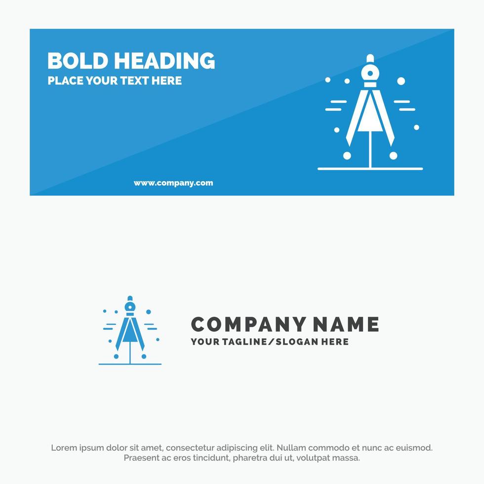 Compass Divider Science SOlid Icon Website Banner and Business Logo Template vector