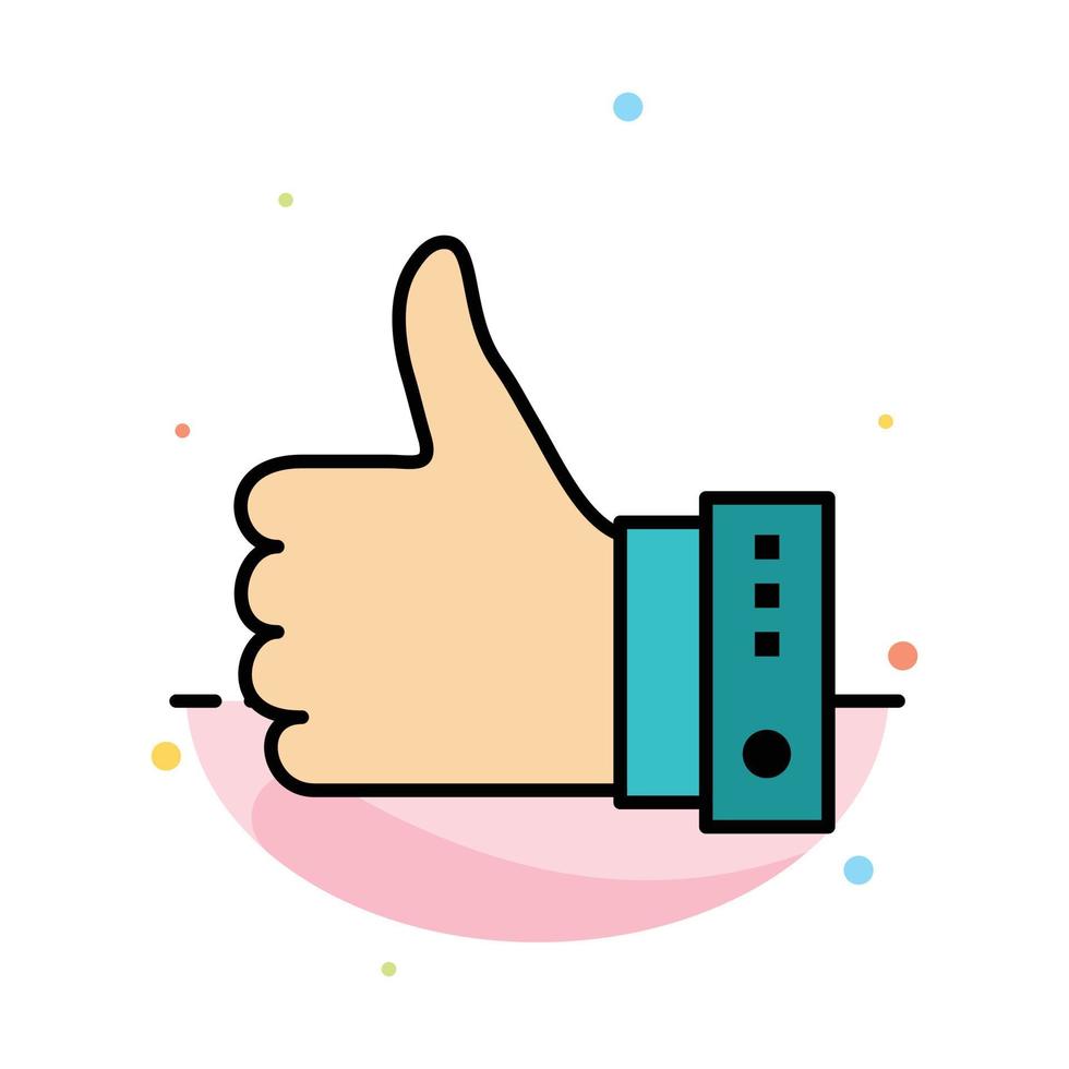 Like Finger Gesture Hand Thumbs Up Yes Abstract Flat Color Icon Template vector