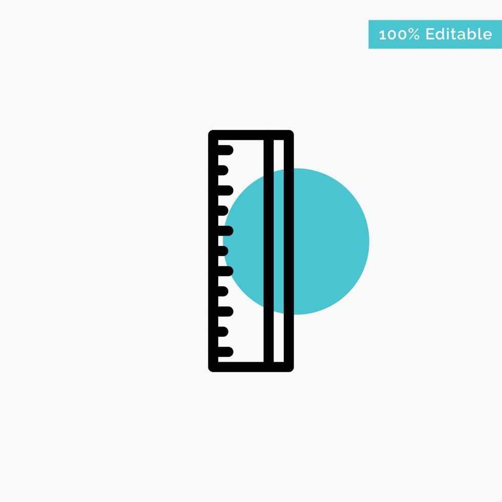 Education Ruler School turquoise highlight circle point Vector icon