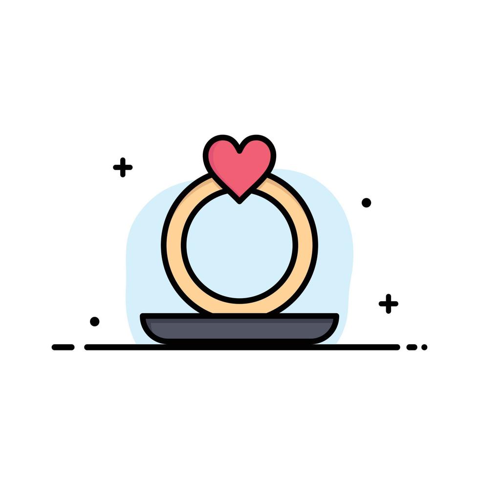 Ring Heart Proposal Business Logo Template Flat Color vector