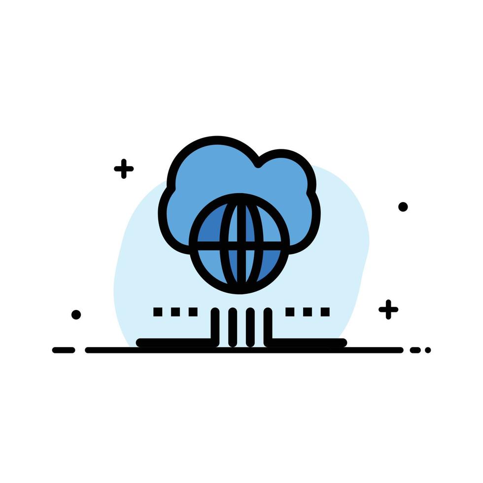 World Marketing Network Cloud  Business Flat Line Filled Icon Vector Banner Template