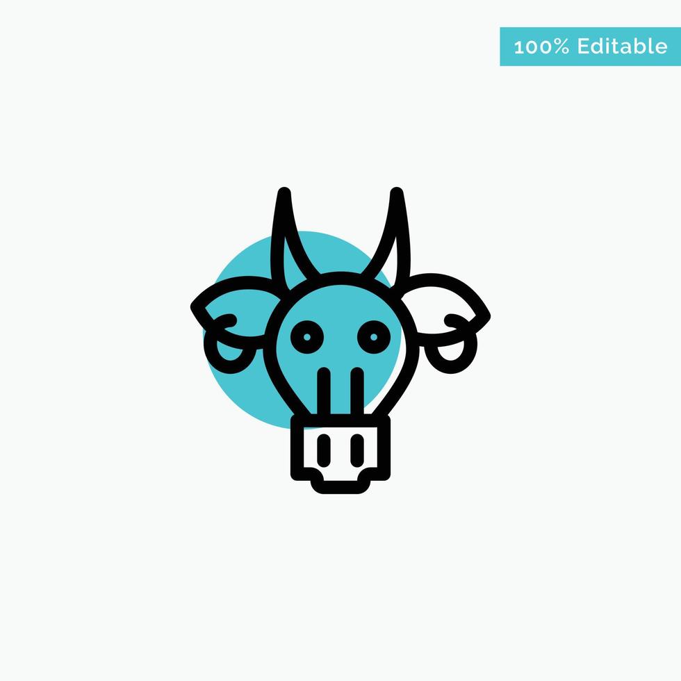 Adornment Animals Bull Indian Skull turquoise highlight circle point Vector icon