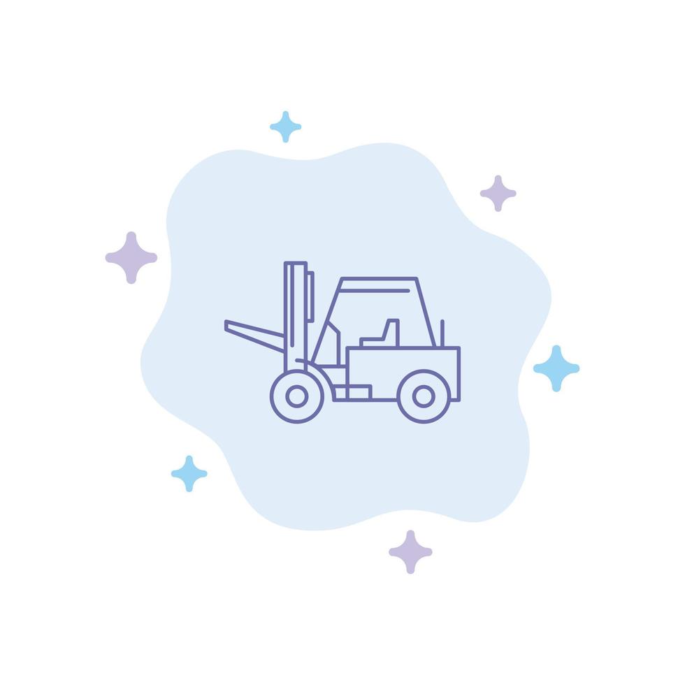 Lifter Lifting Truck Transport Blue Icon on Abstract Cloud Background vector