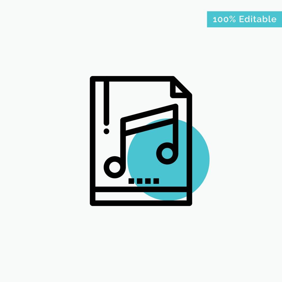 Audio Computer File Mp3 Sample turquoise highlight circle point Vector icon