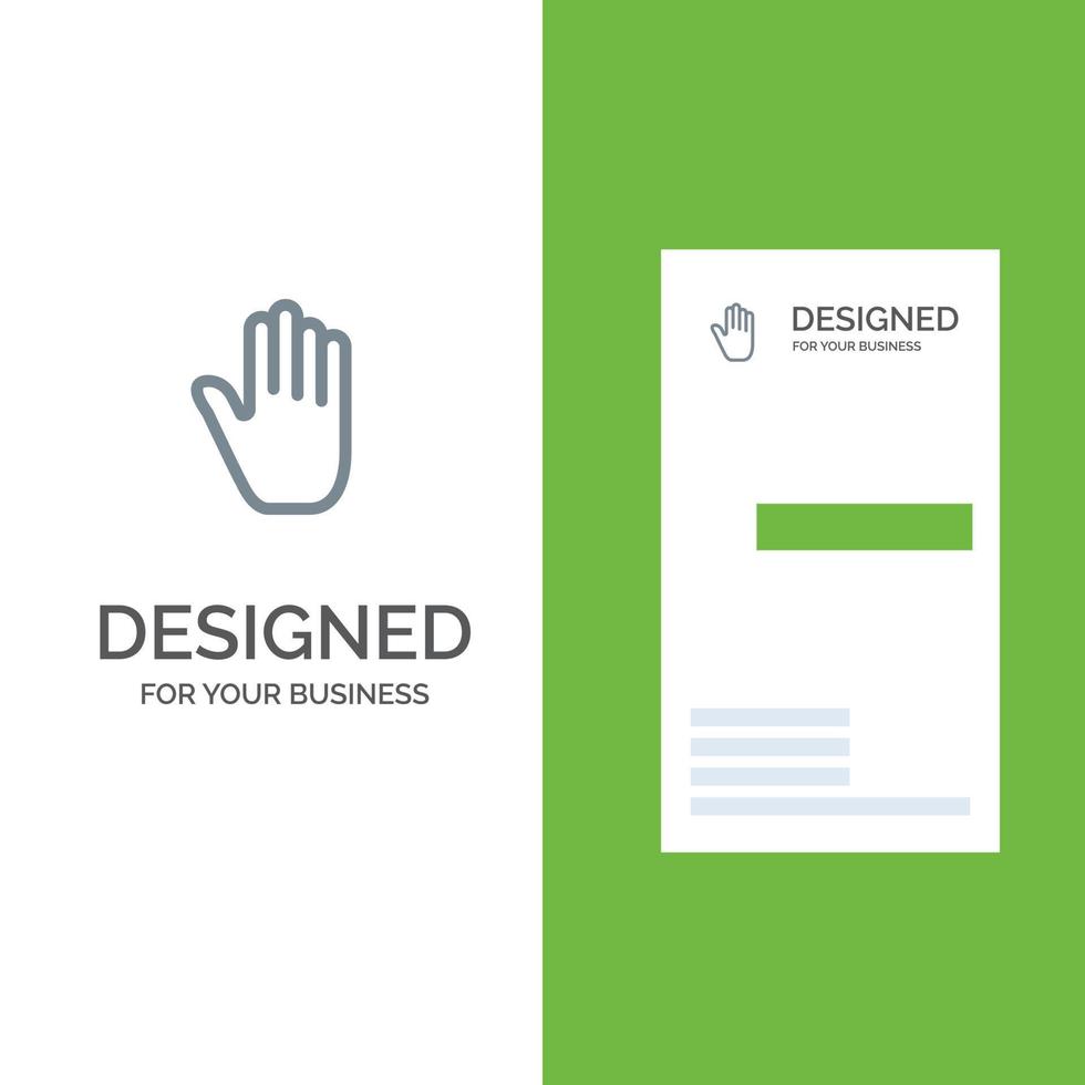 Body Language Gestures Hand Interface Grey Logo Design and Business Card Template vector