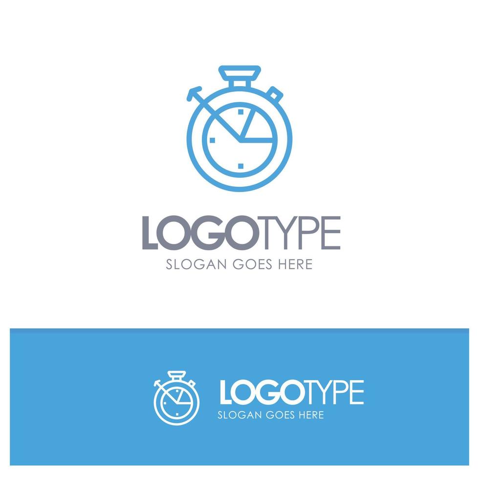 medir el tiempo reloj ciencia de datos contorno azul logotipo lugar para el eslogan vector