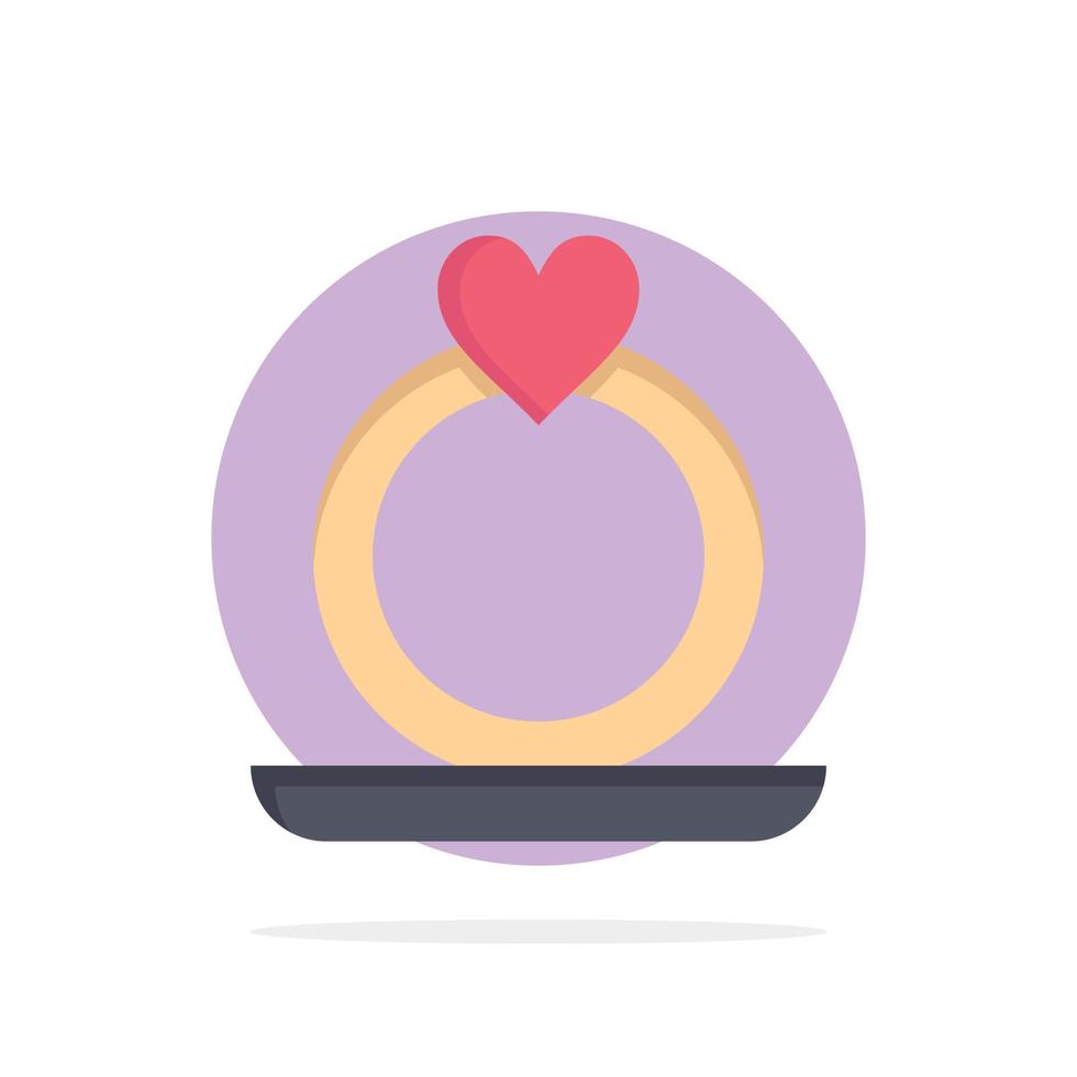 Ring Heart Proposal Abstract Circle Background Flat color Icon vector