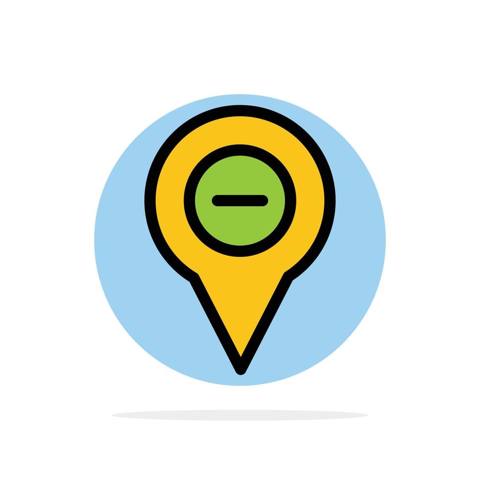 Location Map Navigation Pin minus Abstract Circle Background Flat color Icon vector