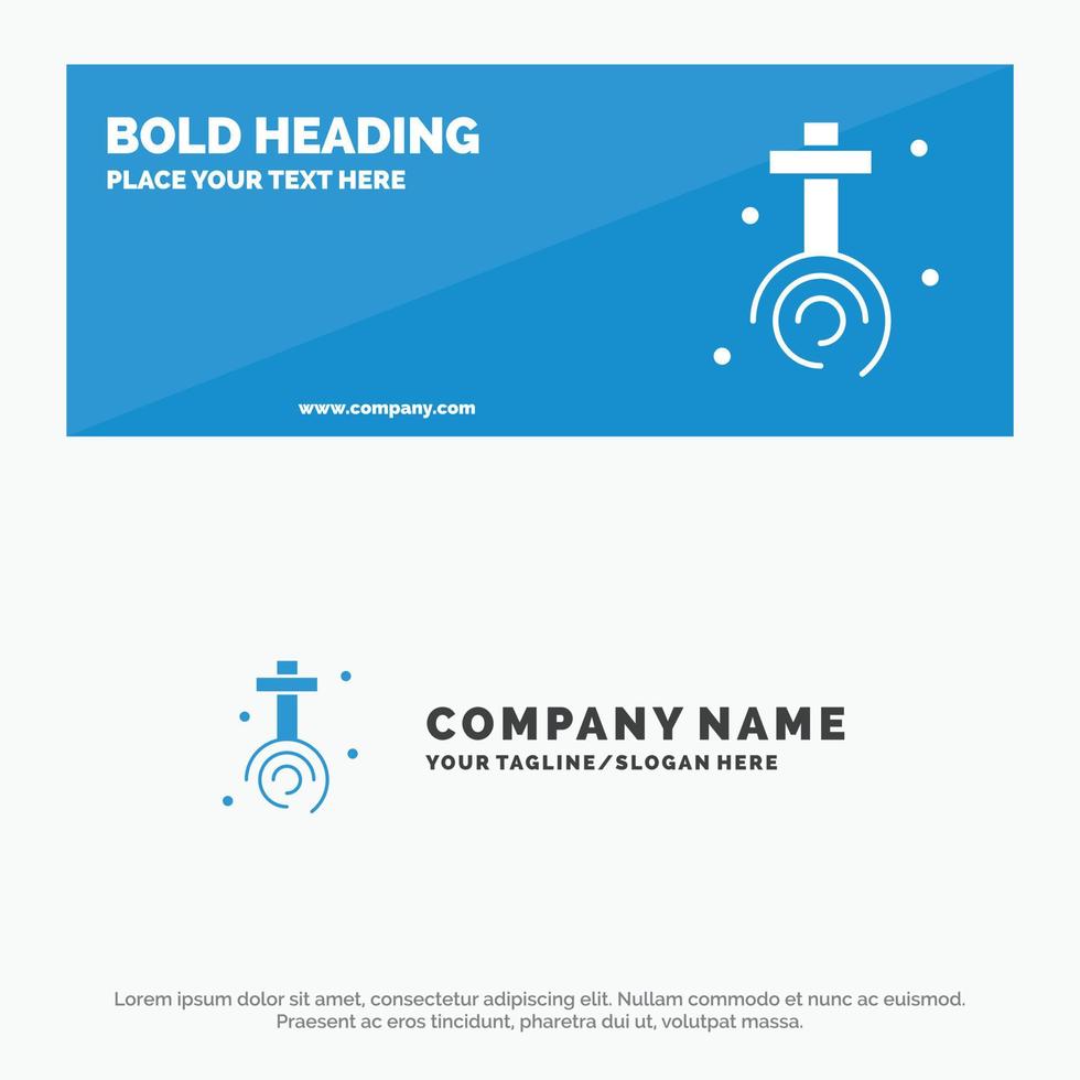 Celebration Christian Cross Easter SOlid Icon Website Banner and Business Logo Template vector