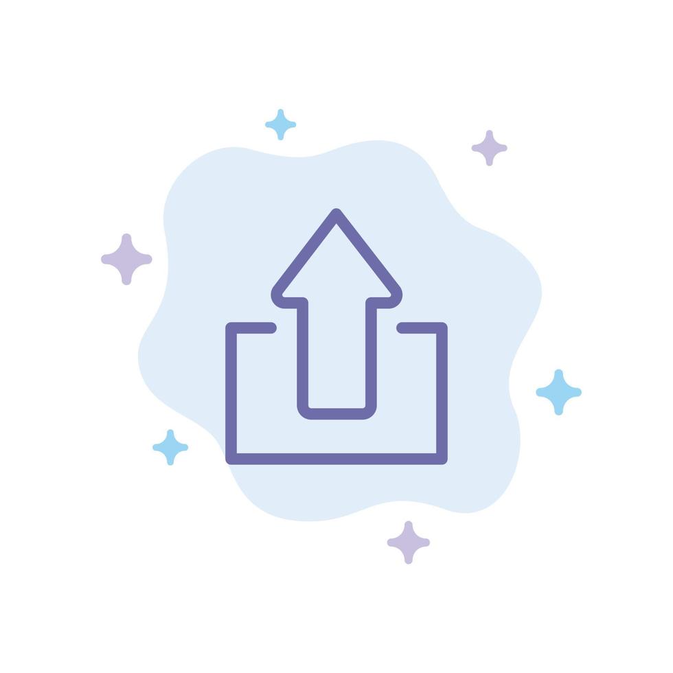 Arrow Arrows Up Upload Blue Icon on Abstract Cloud Background vector