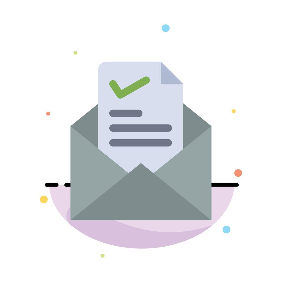 Mail Email Job Tick Good Abstract Flat Color Icon Template vector