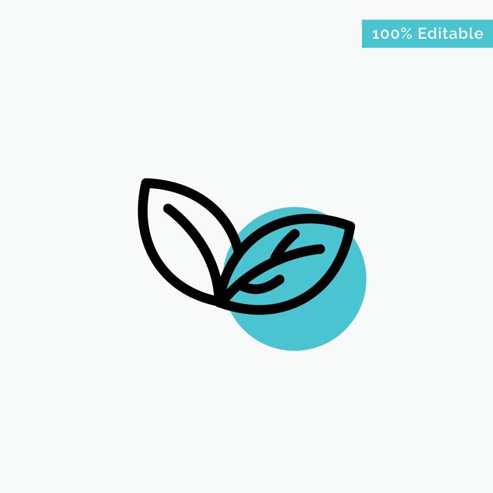 Growth Leaf Plant Spring turquoise highlight circle point Vector icon