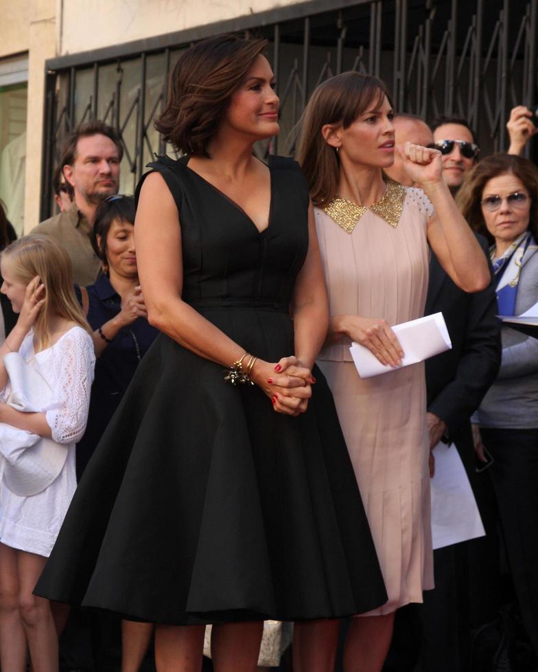 LOS ANGELES, NOV 8 - Mariska Hargitay, Hilary Swank at the Mariska Hargitay Hollywood Walk of Fame Star Ceremony at Hollywood Blvd on November 8, 2013 in Los Angeles, CA photo