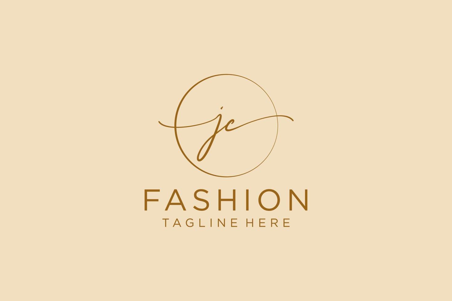 initial JC Feminine logo beauty monogram and elegant logo design, handwriting logo of initial signature, wedding, fashion, floral and botanical with creative template. vector