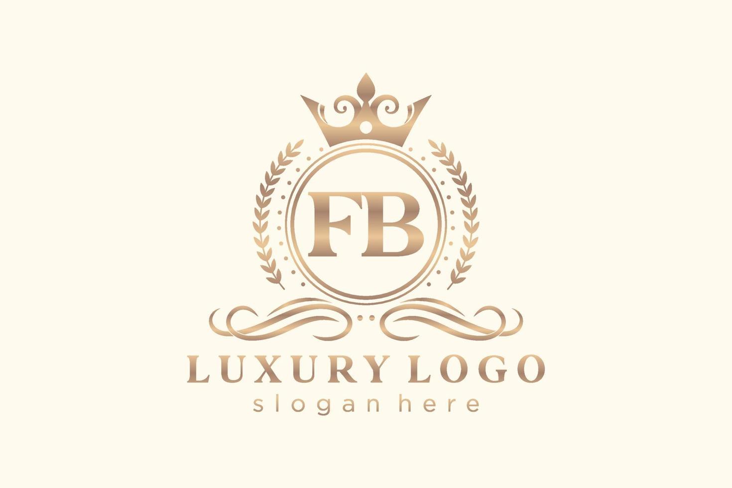 plantilla de logotipo de lujo real de carta fb inicial en arte vectorial para restaurante, realeza, boutique, cafetería, hotel, heráldica, joyería, moda y otras ilustraciones vectoriales. vector