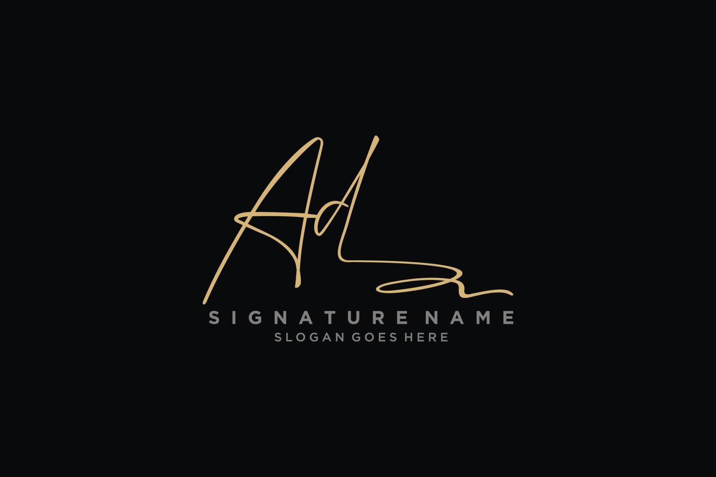 plantilla de logotipo de firma de carta de anuncio inicial diseño elegante logotipo signo símbolo plantilla vector icono