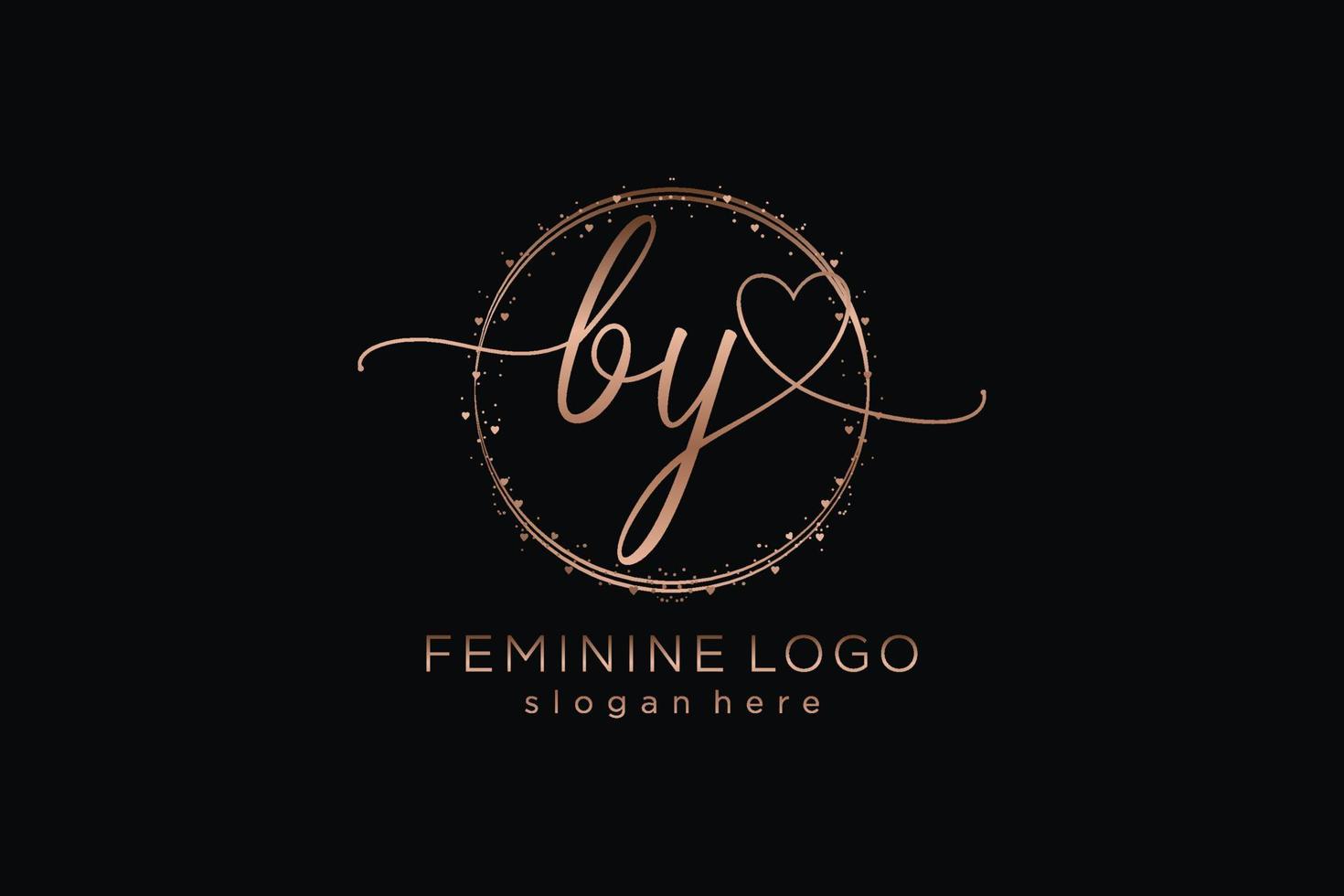 inicial por logotipo de escritura a mano con plantilla de círculo logotipo vectorial de boda inicial, moda, floral y botánica con plantilla creativa. vector