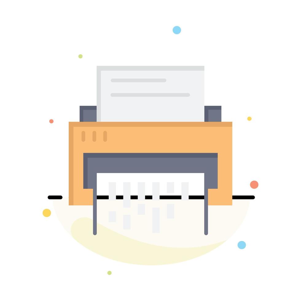 Confidential Data Delete Document File Information Shredder Abstract Flat Color Icon Template vector