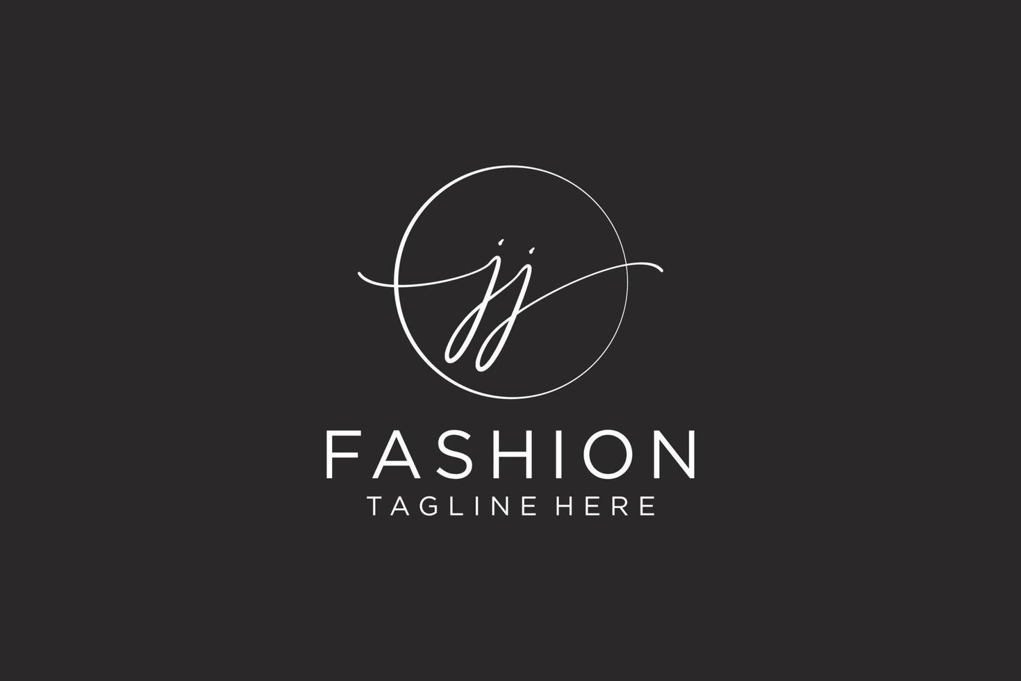 initial JJ Feminine logo beauty monogram and elegant logo design, handwriting logo of initial signature, wedding, fashion, floral and botanical with creative template. vector