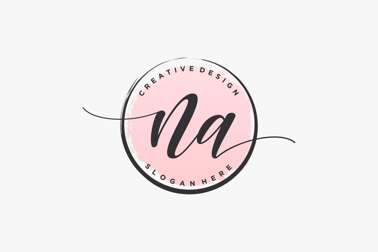 logotipo inicial de escritura a mano con firma vectorial de plantilla circular, boda, moda, floral y botánica con plantilla creativa. vector