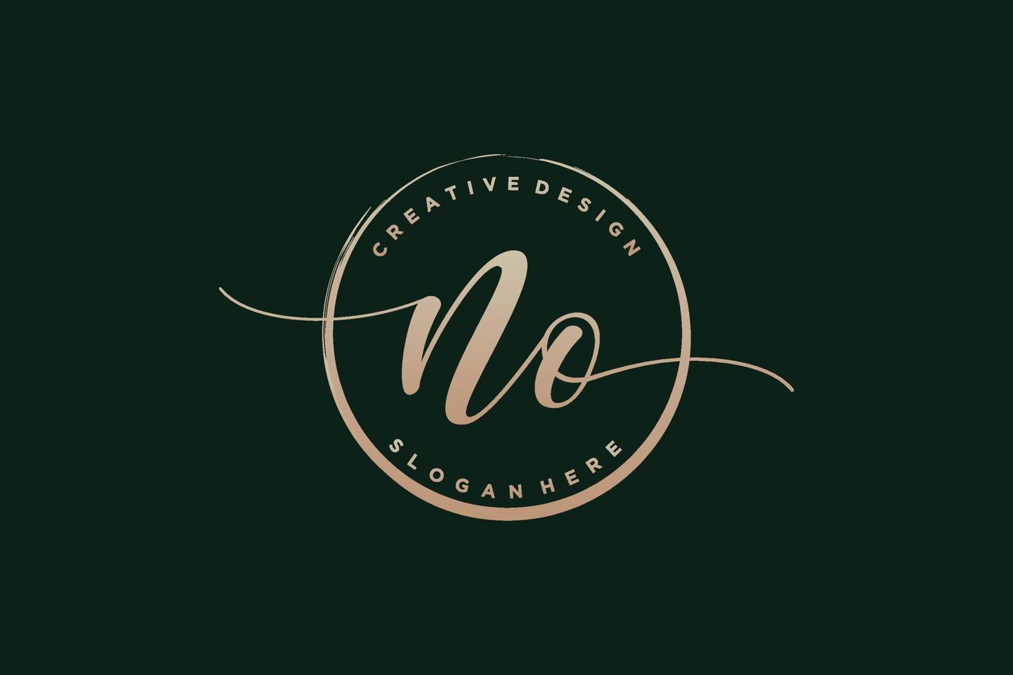 Initial NO handwriting logo with circle template vector signature, wedding, fashion, floral and botanical with creative template.