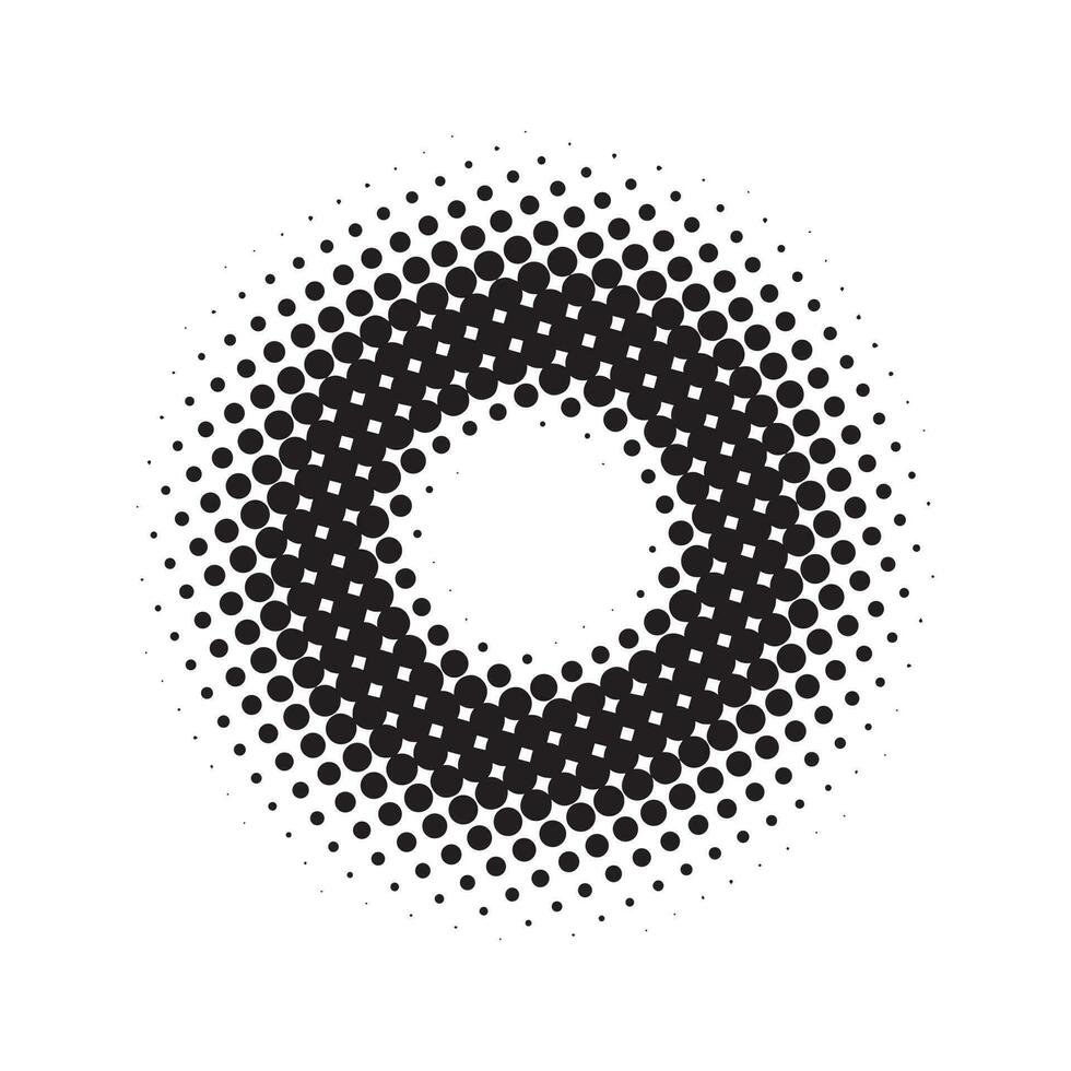 Halftone circular dotted frame design vector