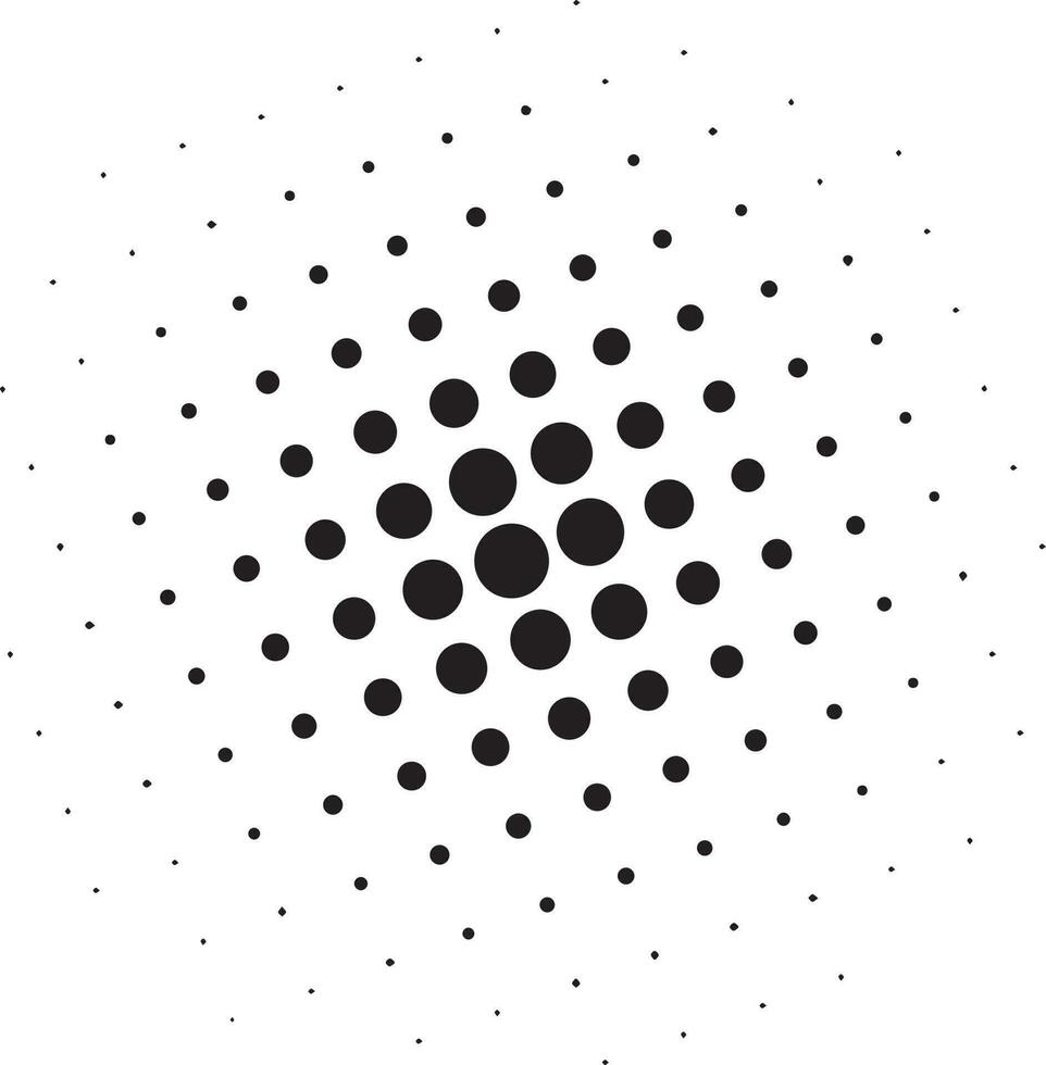 Halftone circular dotted vector shape