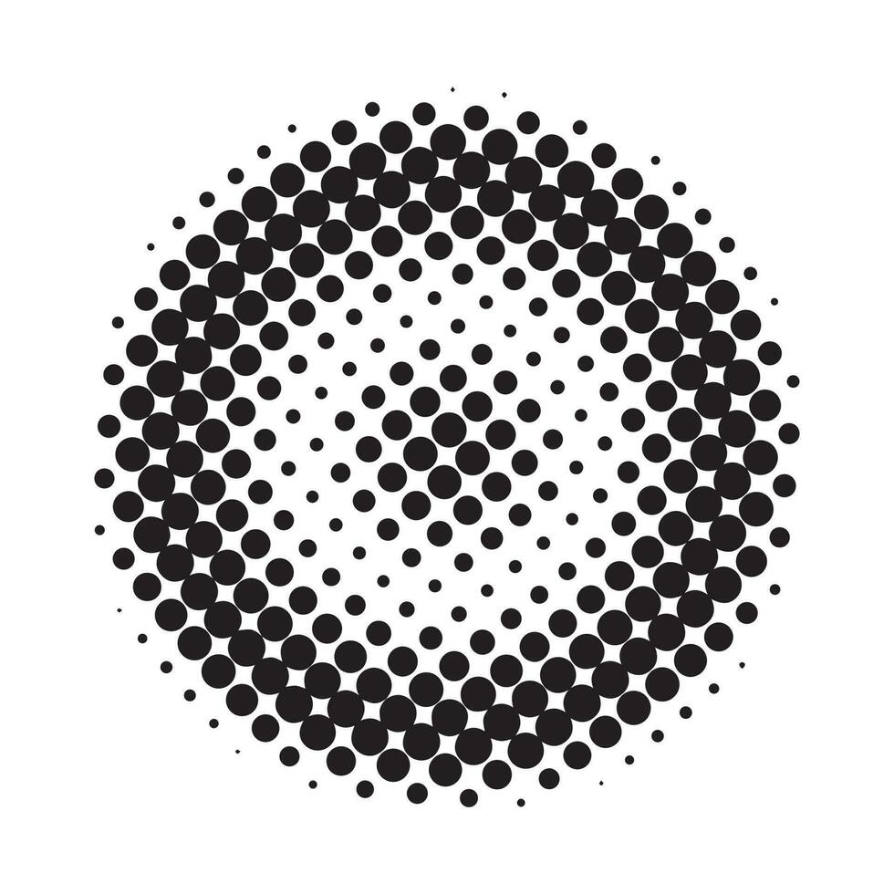 Halftone circular dotted frame vector