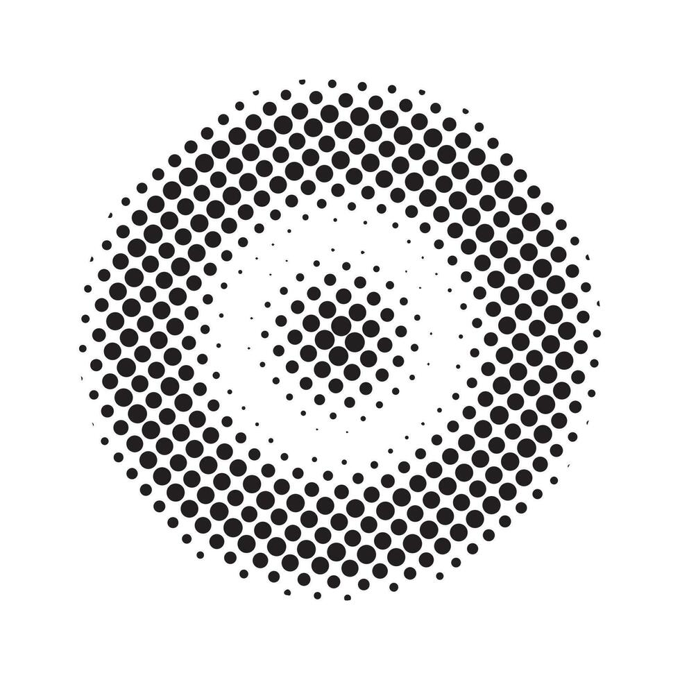 Abstract geometric dotted circle halftone shape vector