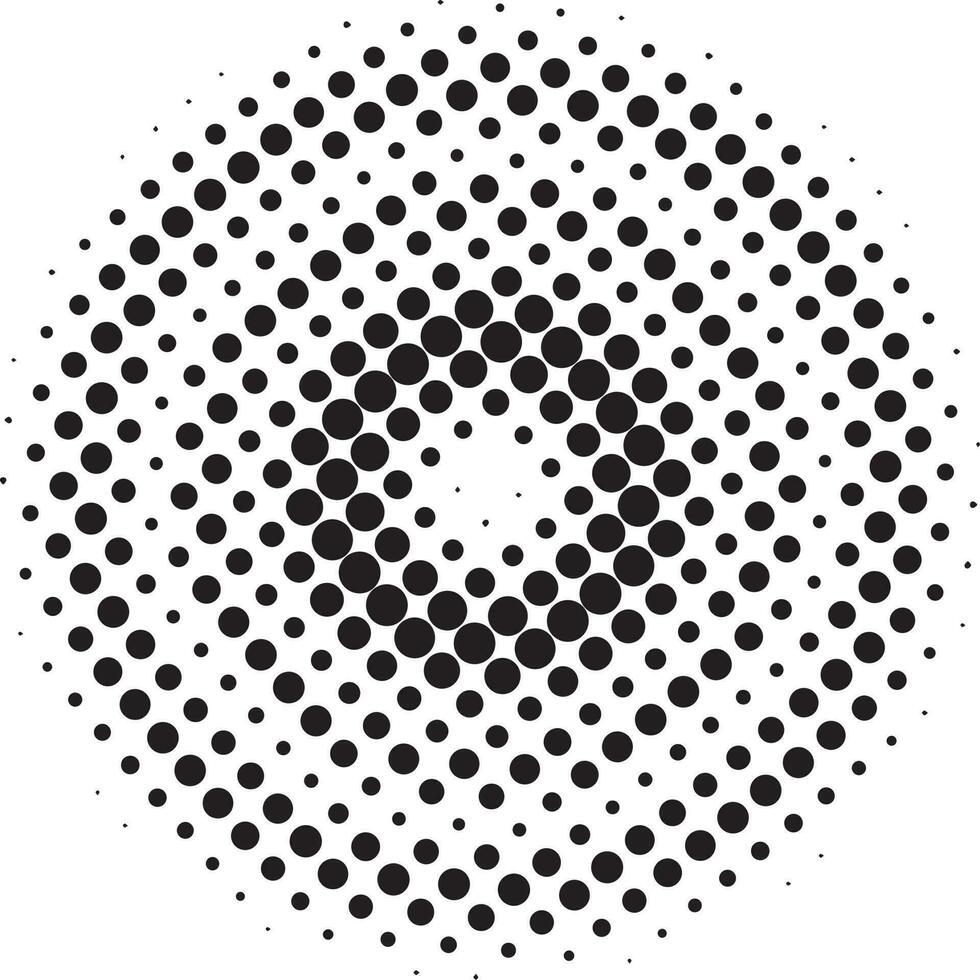 Abstract geometric dotted circle halftone shape vector