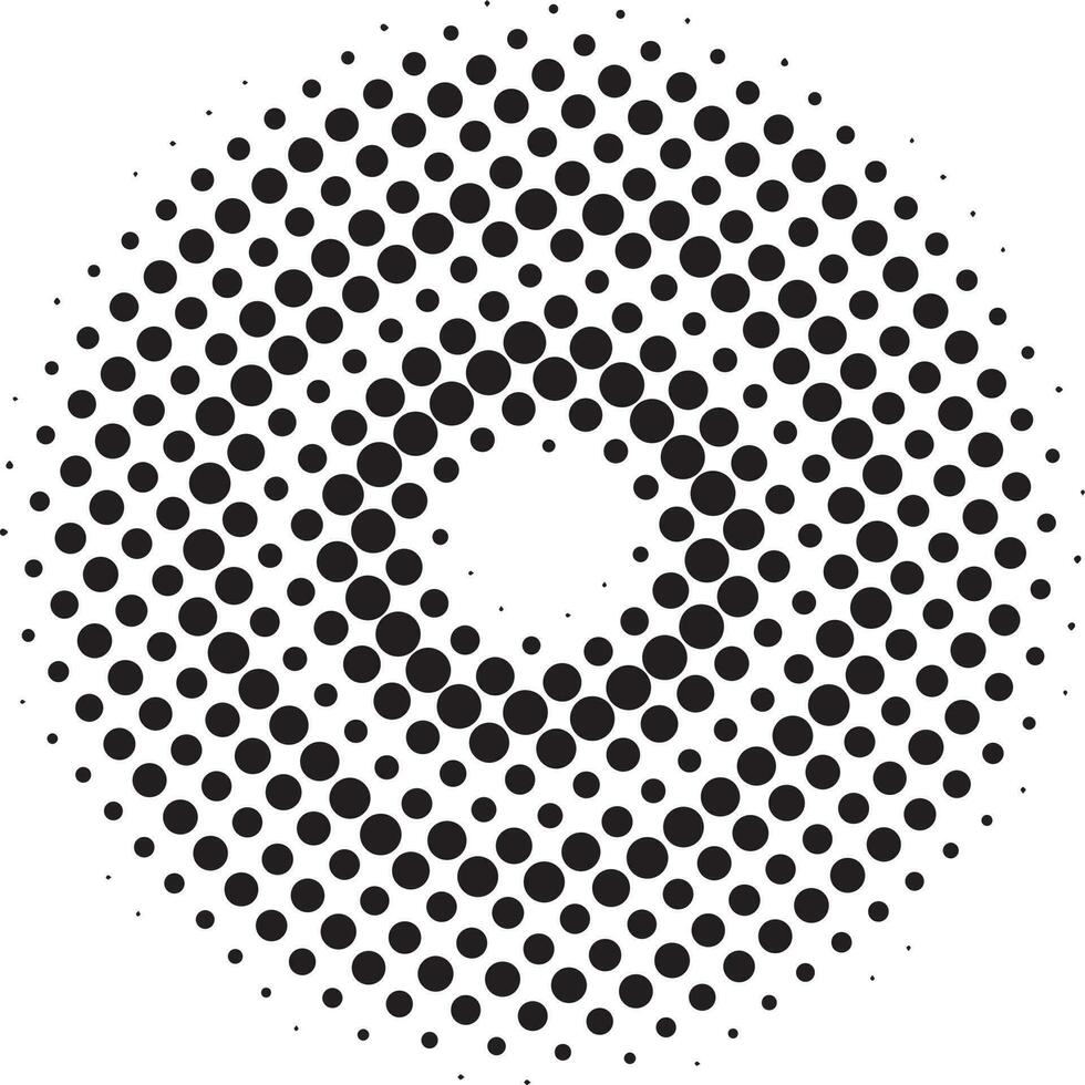 Abstract geometric dotted circle halftone shape vector