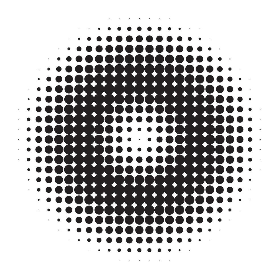 Abstract black halftone circle vector