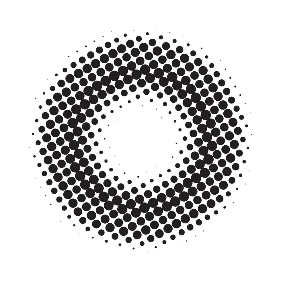 Halftone circular dotted frame design vector
