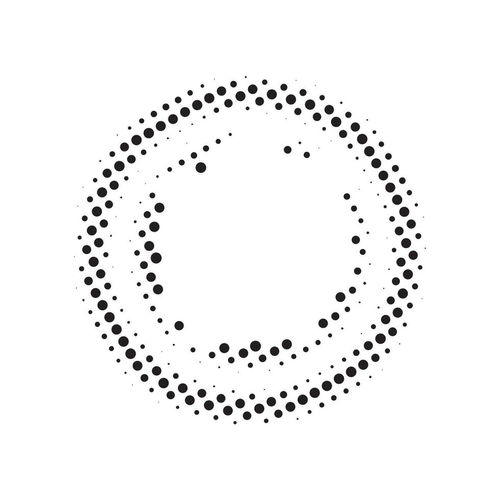diseño de marco punteado circular de semitono vector