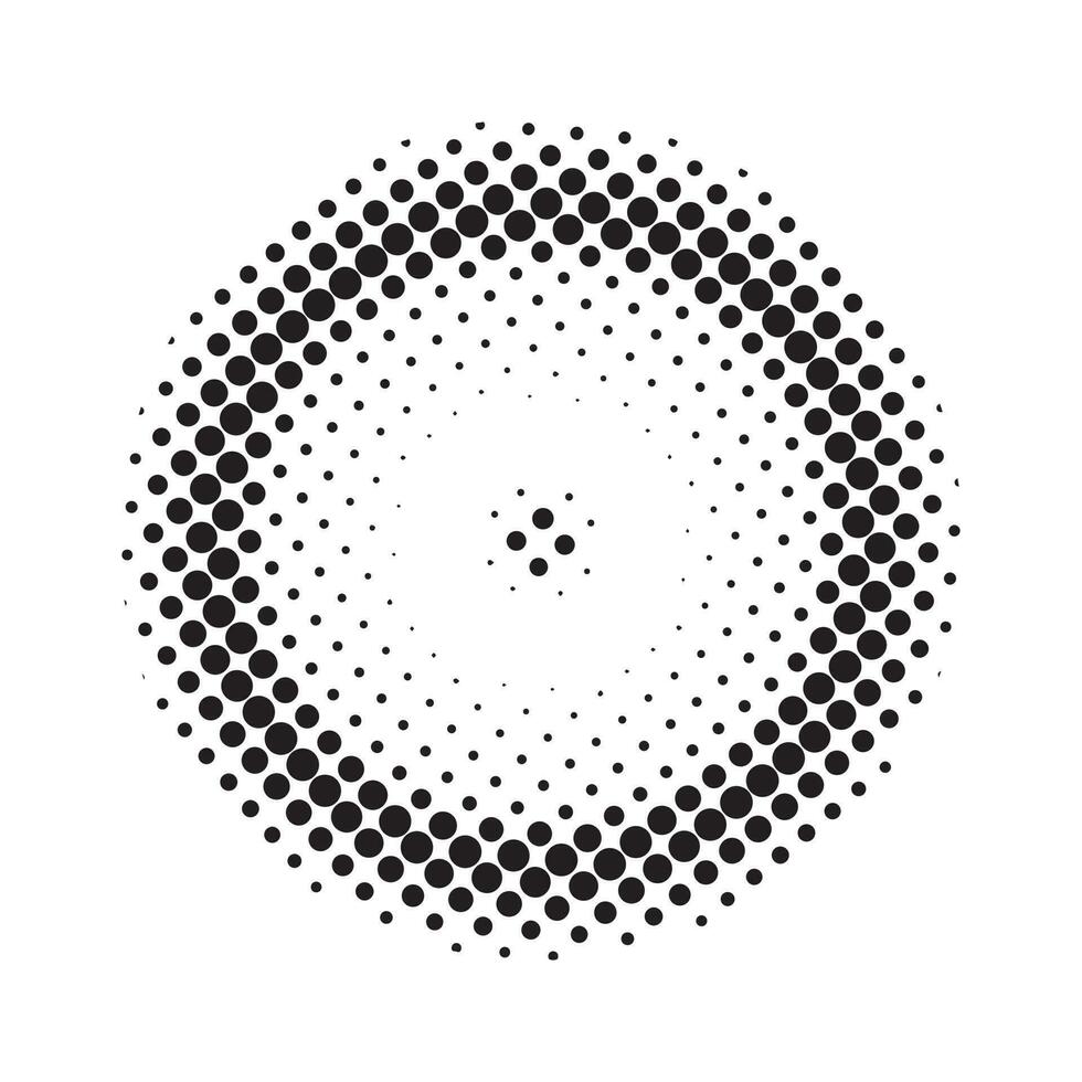 Halftone circular dotted frame design vector