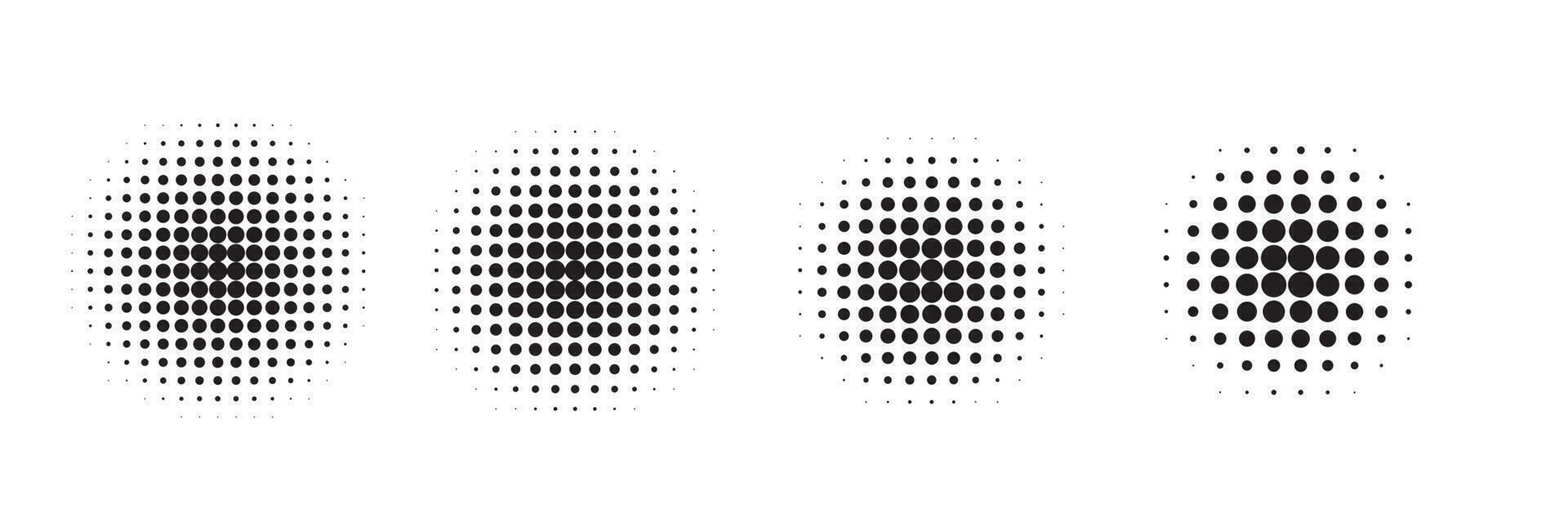 colección de formas de círculos de semitonos grunge abstracto vector