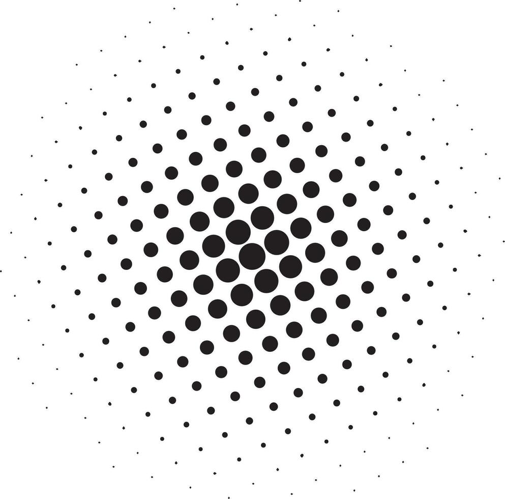 Halftone circular dotted vector shape