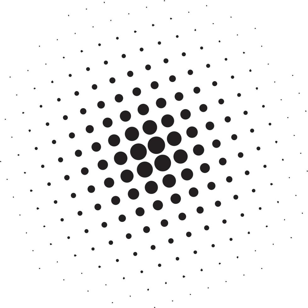 Halftone circular dotted vector shape