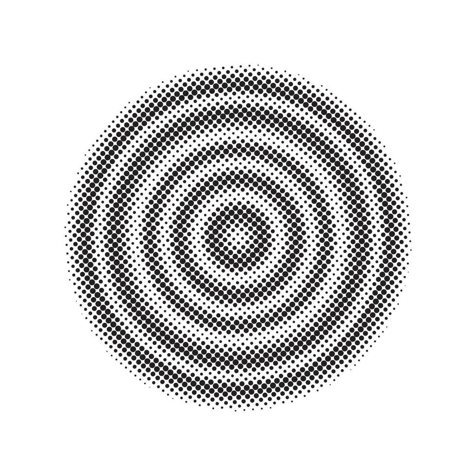 Abstract black halftone circle vector