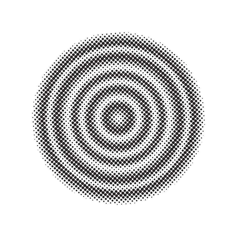 Abstract black halftone circle vector