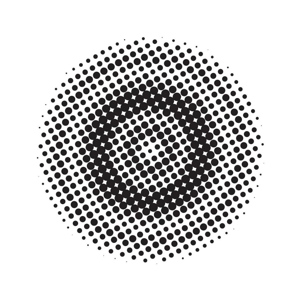 Halftone circular dotted frame design vector