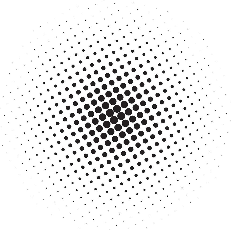 Halftone circular dotted vector shape