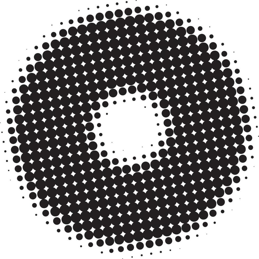 Abstract geometric dotted circle halftone shape vector