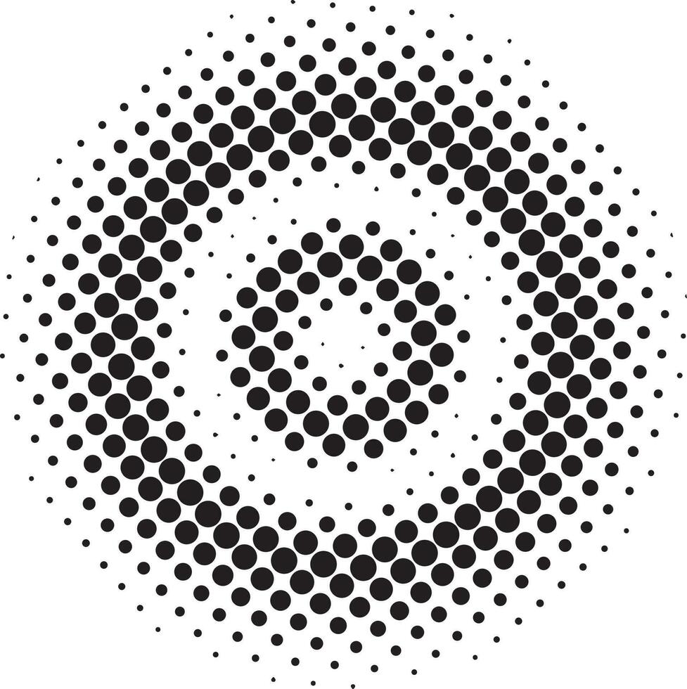 Abstract geometric dotted circle halftone shape vector