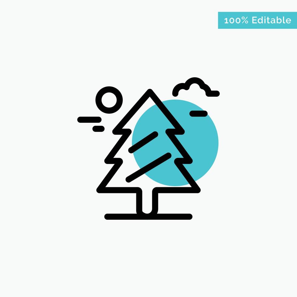 Forest Tree Weald Canada turquoise highlight circle point Vector icon