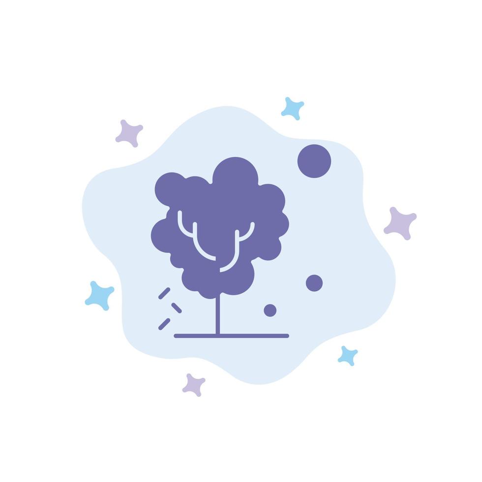 suelo global seco árbol calentamiento icono azul sobre fondo de nube abstracta vector