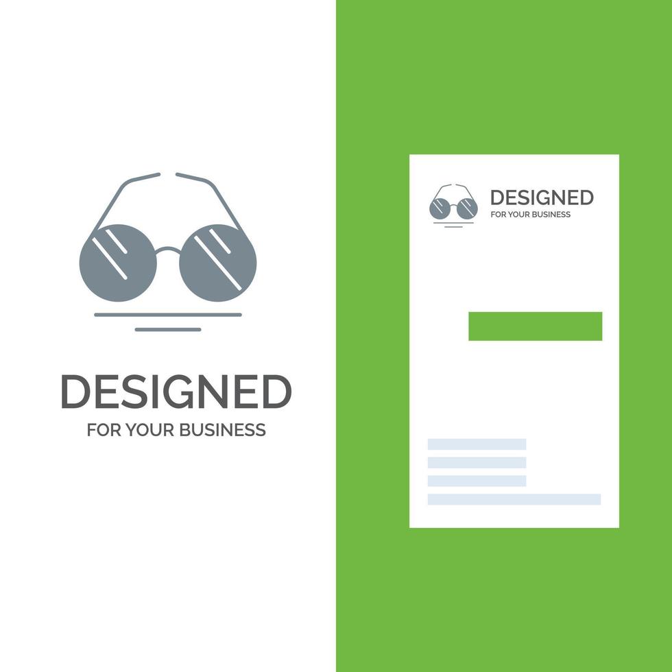 Glasses Eye View Spring Grey Logo Design and Business Card Template vector